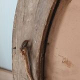 Antique oval gilded stucco mirror