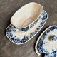 Sauceboat with lid Gien in blue ironstone, "Blue Ibis" service