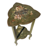 Guéridon, sellette en bois peint de motifs floraux