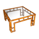 Coffee table Roche Bobois, 1970, rattan and smoked glass