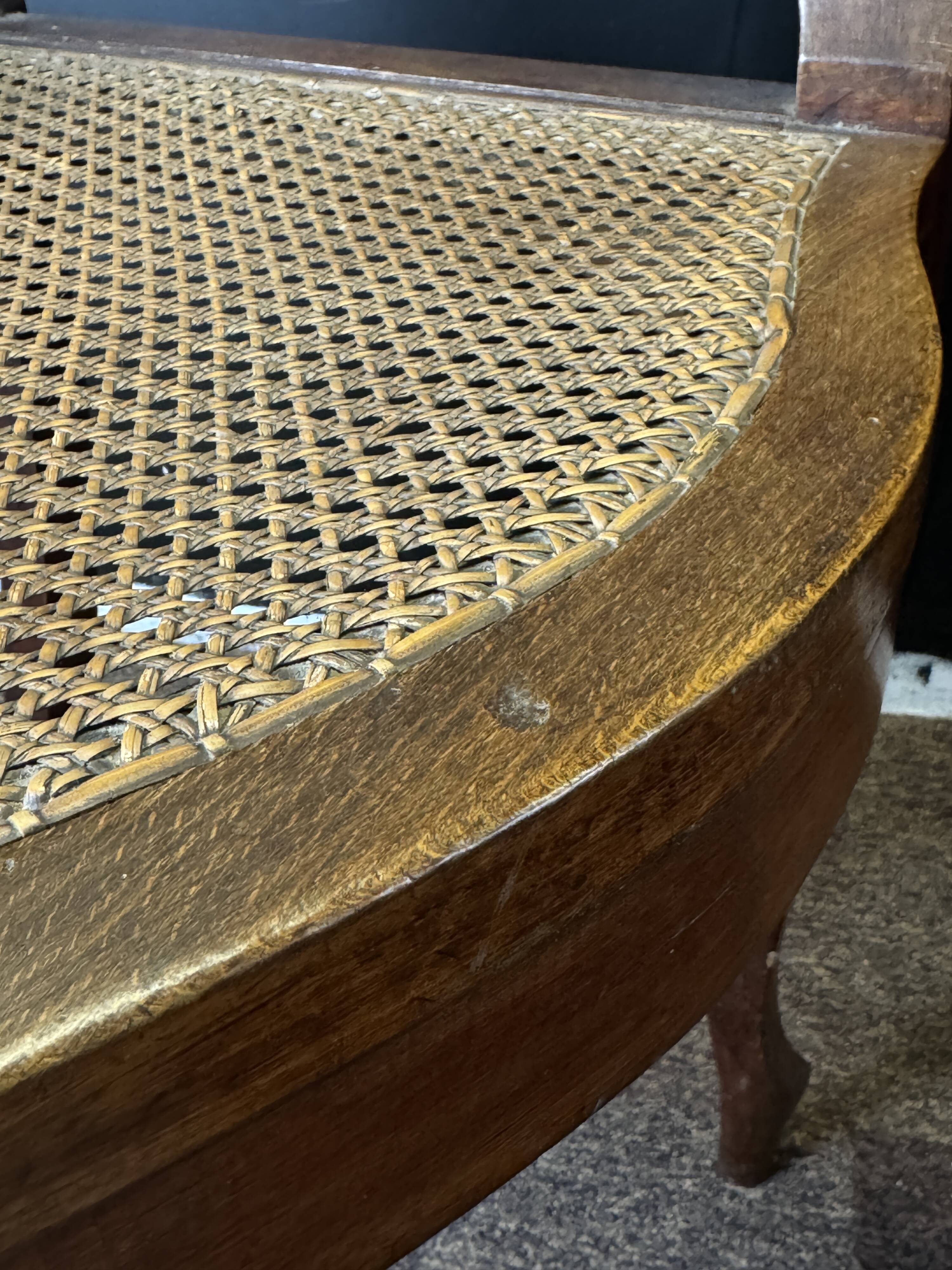 Caned hairdresser/barber chair – adjustable backrest