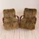 Halabala 269 lounge chair in long hair sheepskin