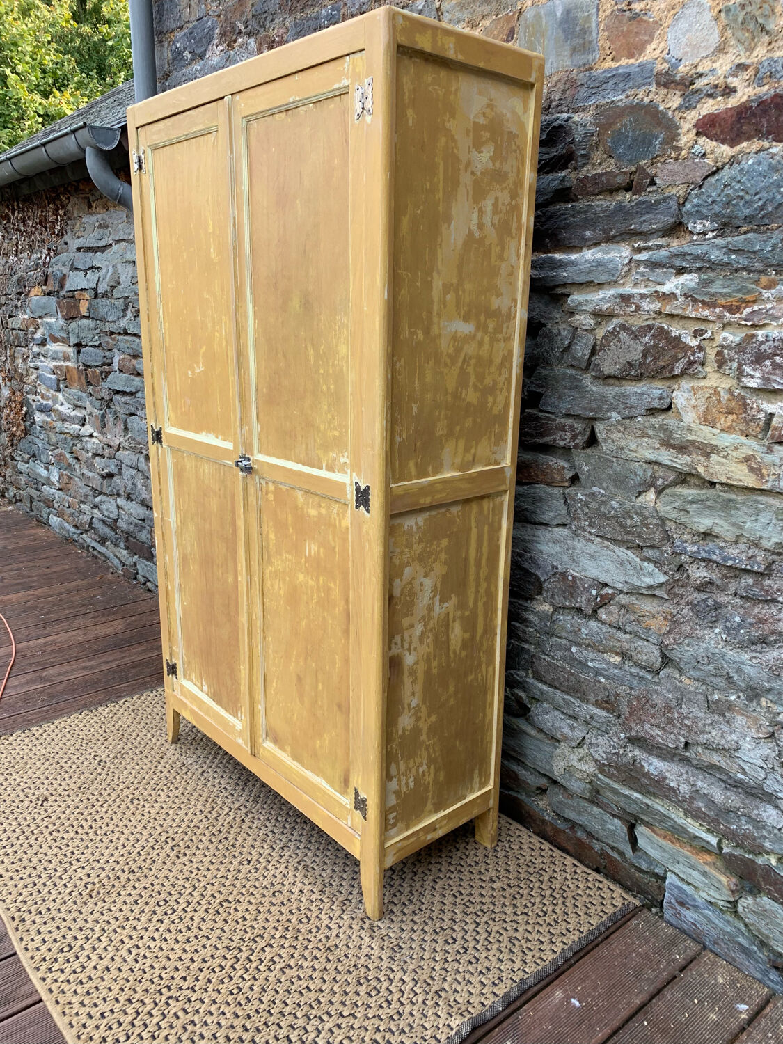 Parisian wardrobe in patinated wood
