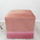 Pink velvet pouf