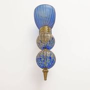 Pair of Murano Glass Blue Wall Sconces with Gold Dust Inclusions