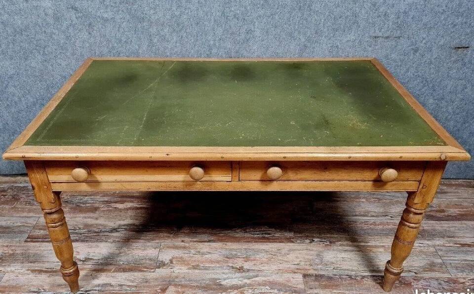 Napoleon III period center desk in light wood