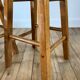 Pair of high stools / bar varnished wood 60-70s