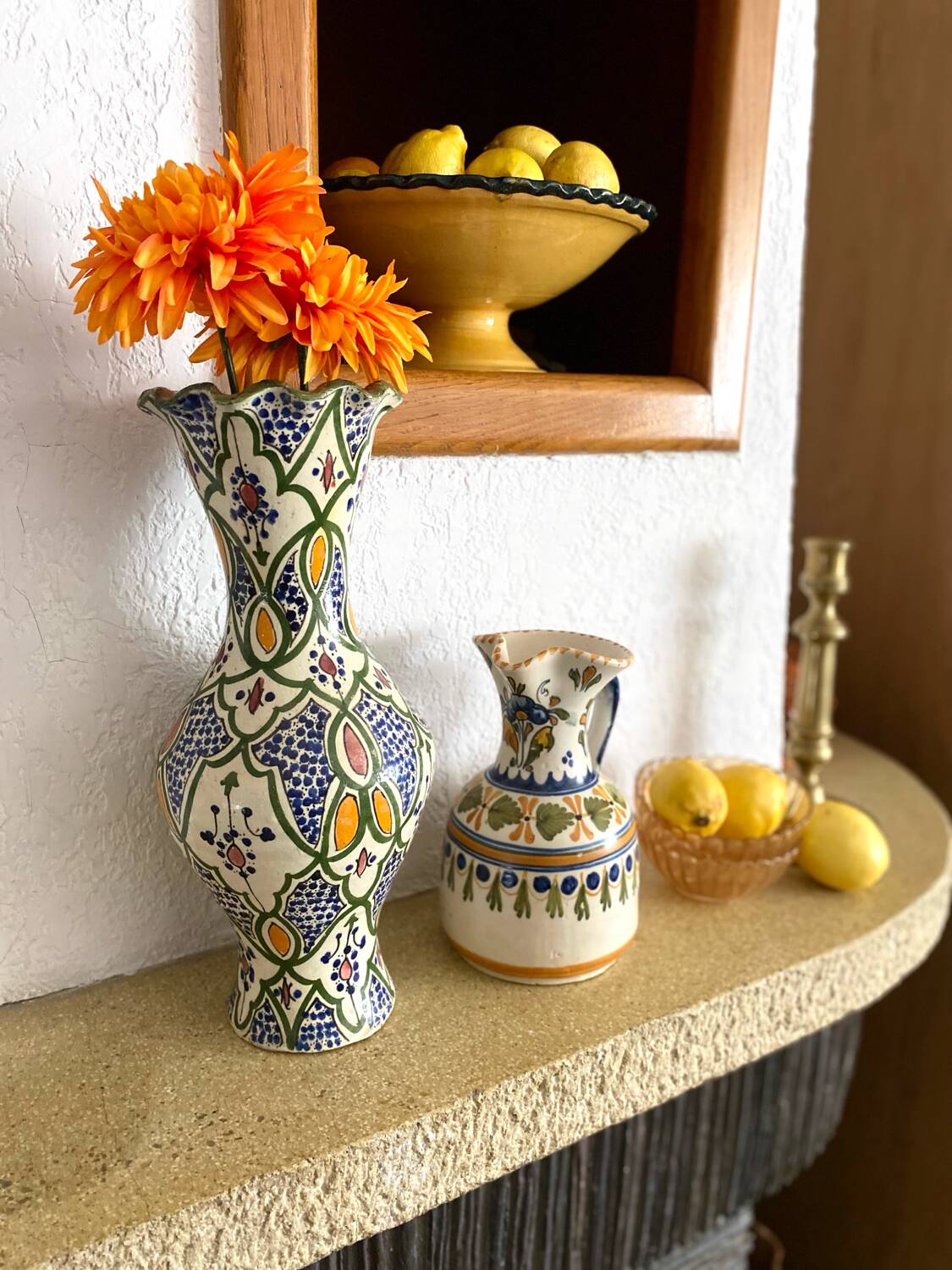 Antique hand-painted ceramic vase