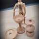 Trio wooden candle holders
