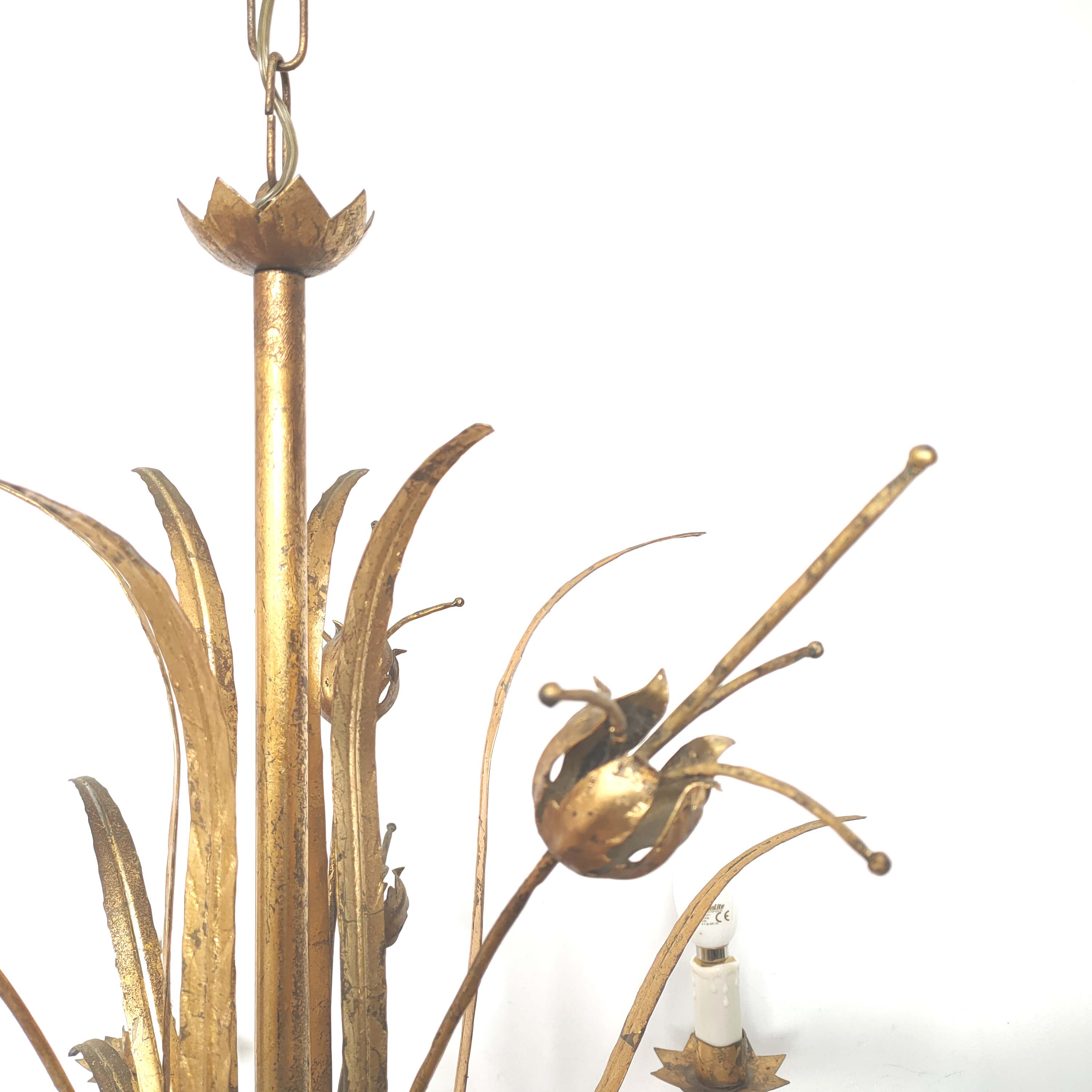 Golden metal leaf and flowers