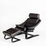 Kroken armchair + pouf designed by Ake Fribytter, published by Roche Bobois. France, 2000s.