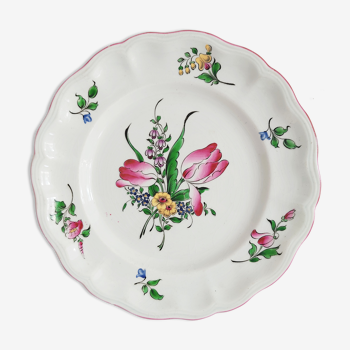 Plate Lunéville hand painted flowers