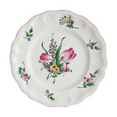 Assiette Lunéville fleurs peintes à la main