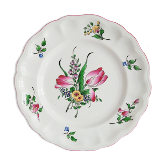 Plate Lunéville hand painted flowers