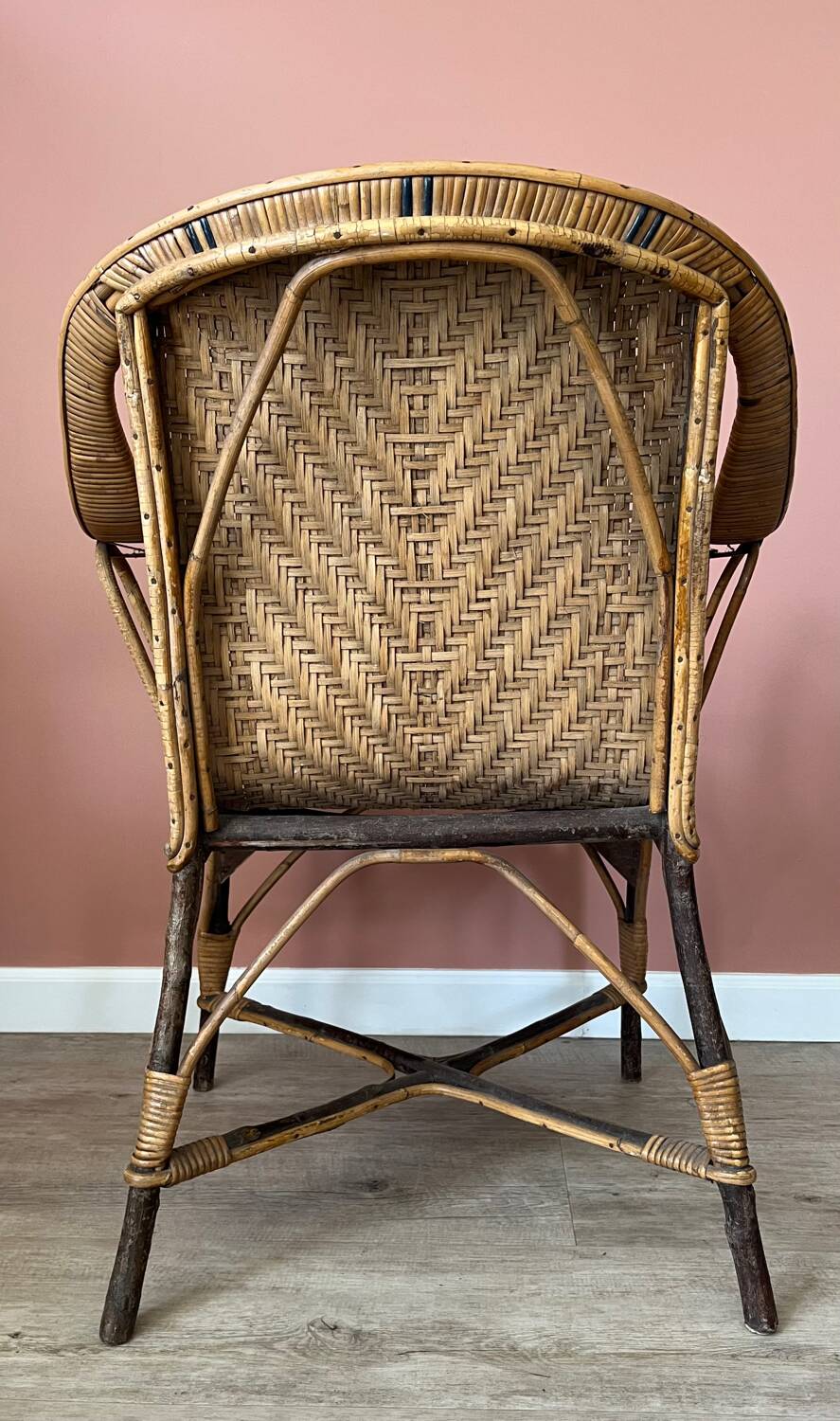 Vintage rattan armchair