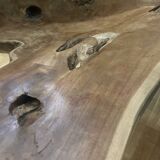 Carved teak bench