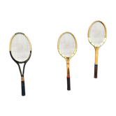 Set de 3 raquettes de tennis en bois vintage 1950 Dunlop
