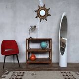 Vintage rattan bamboo wicker bookshelf