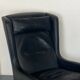 Fauteuil vintage à dossier à oreilles en cuir noir par Rudolf Glatzel pour Kill, 1960