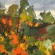 Swedish Oil on Canvas "Autumn Landscape" by Stig Hallblom, Vintage & Framed