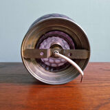 Plafonnier art déco en verre satiné alvéolé couleur aubergine, 1930