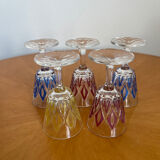 Set of 5 liquor glasses in crystal Reims 1950