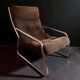Pixi armchair by Gillis Lundgren for IKEA in chrome and brown velvet, 1974