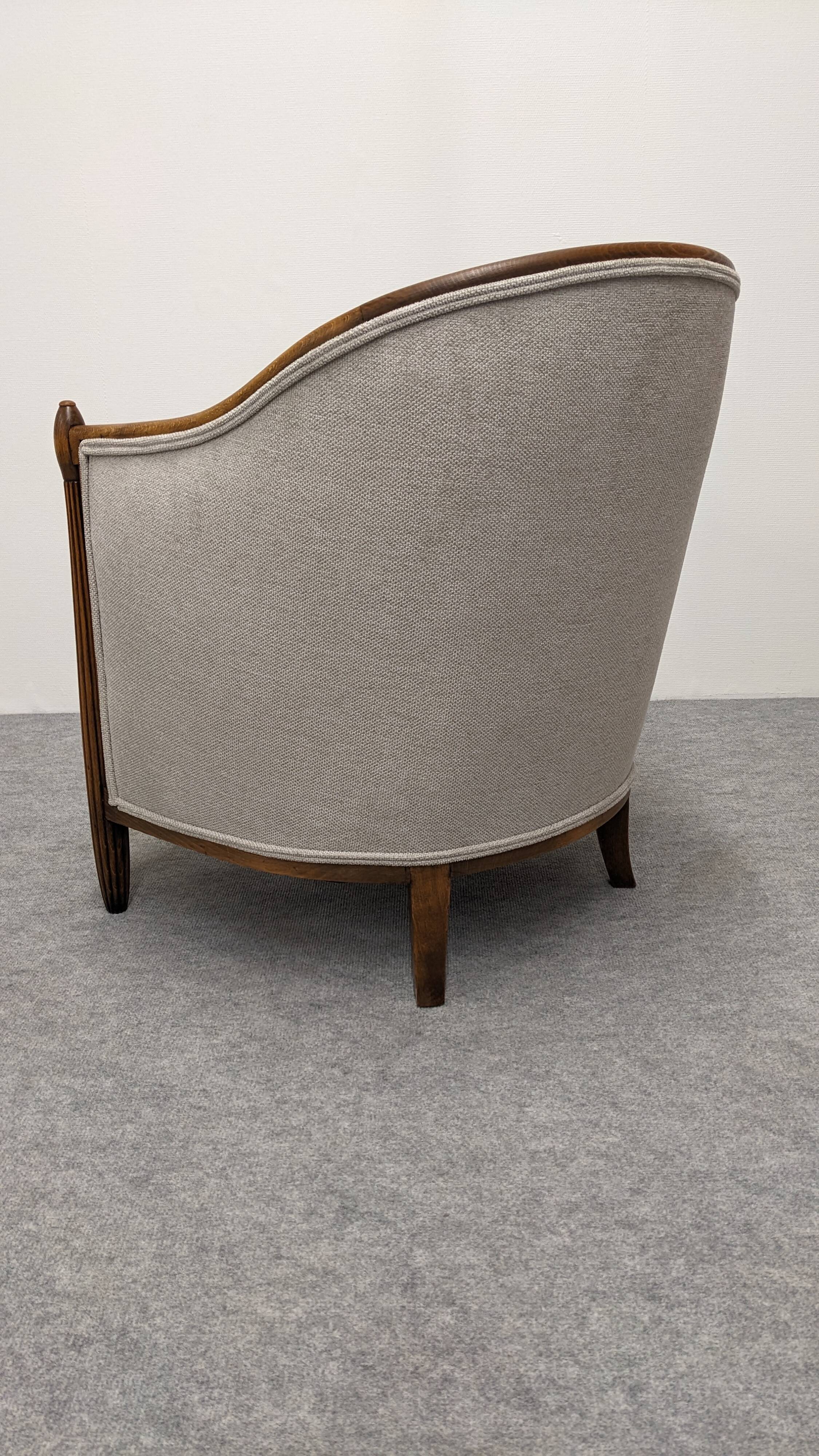 Pair of Art Deco gondola armchairs, France circa 1920