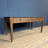 Old decorated wooden kitchen table