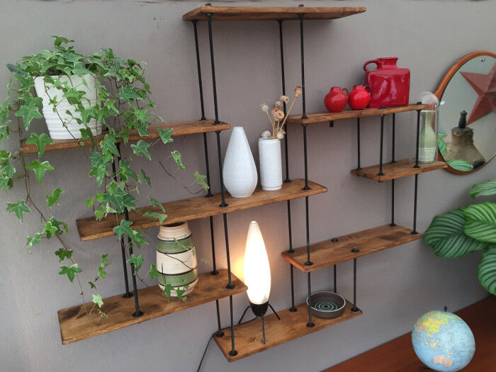 Industrial shelf wood and metal