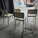 4 chrome metal chairs with faux leather from the 1970s.