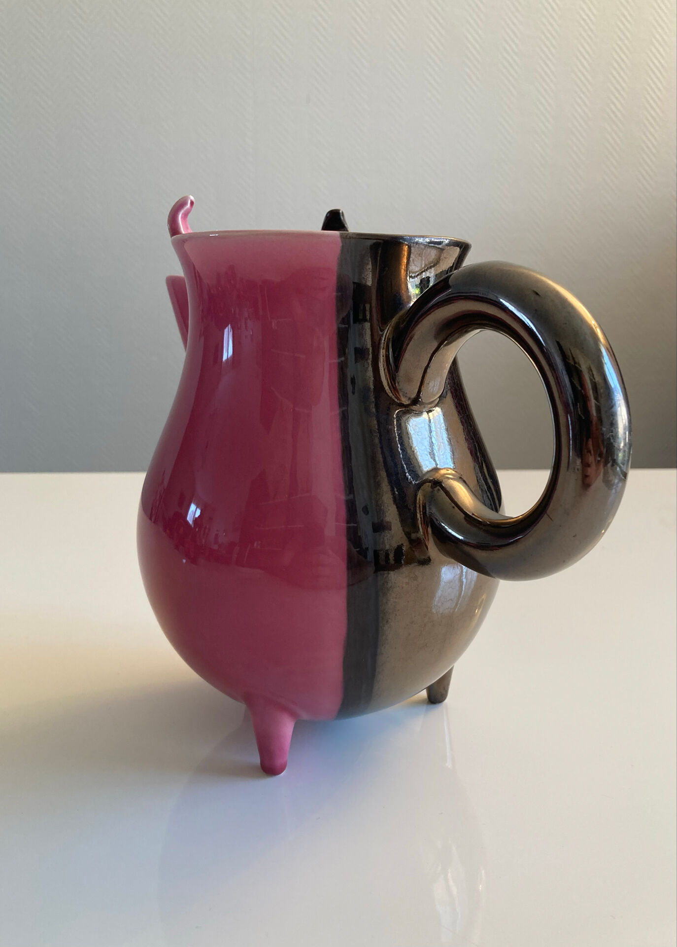 Service à Café /Thé en grès flammé / effets irisés - Atelier Vallauris