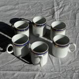 Set of 6 small espresso cups Germer Porcelain, made in Brazil.