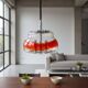 Vintage Murano glass pendant light with orange accent.