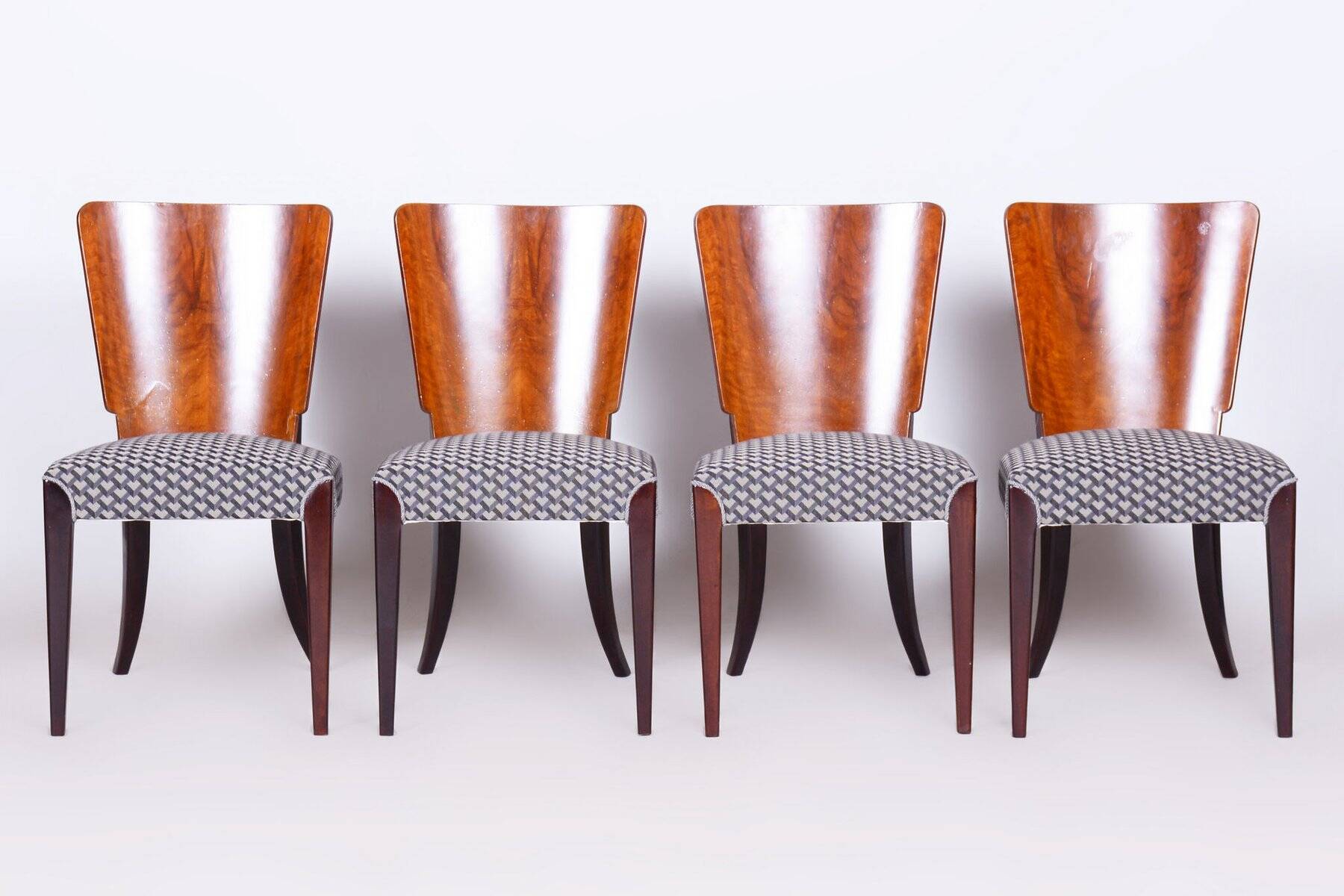 Art Deco Chairs in Beech attributed to Jindřich Halabala for Up Závody, Czechia, 1930s, Set of 4