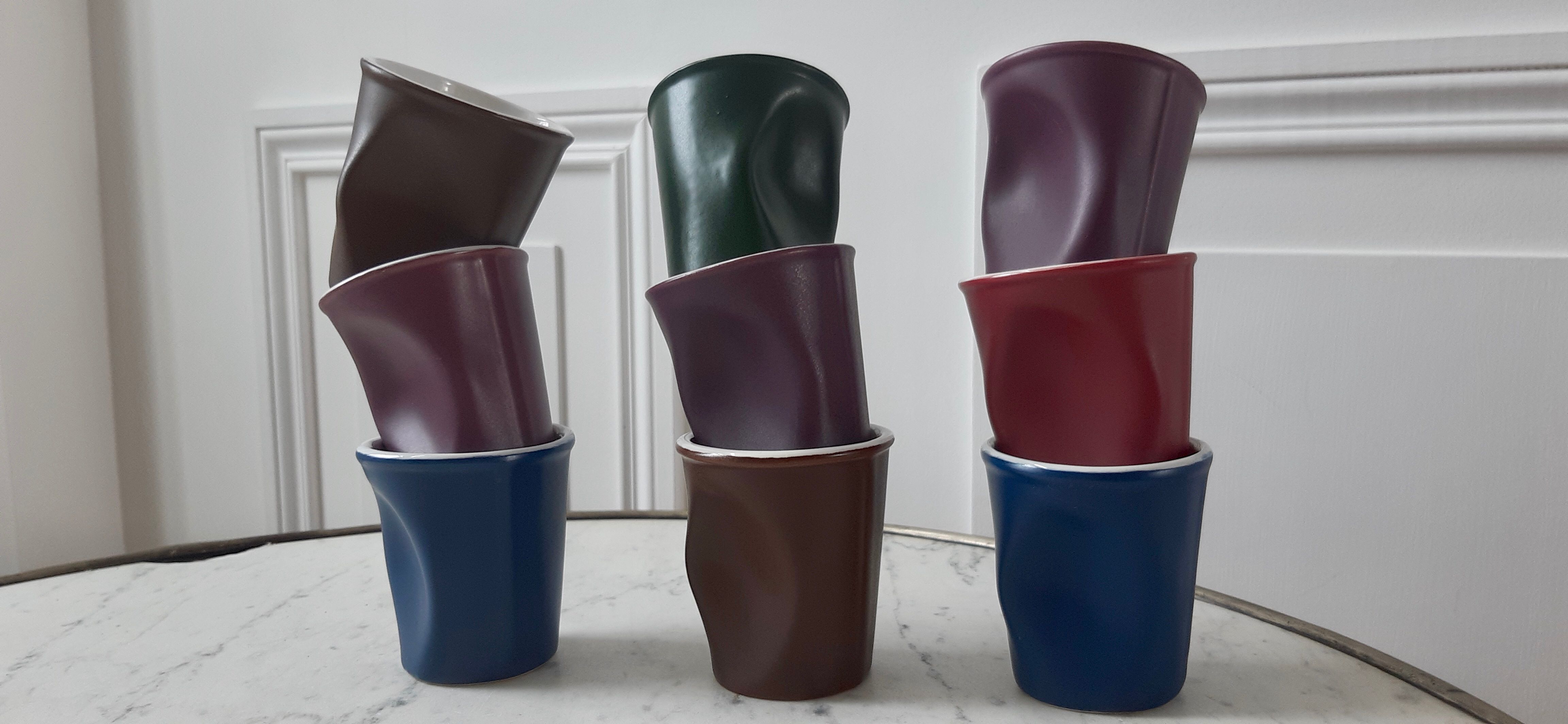 Set of 9 crumpled espresso cups Revol