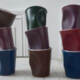 Set of 9 crumpled espresso cups Revol