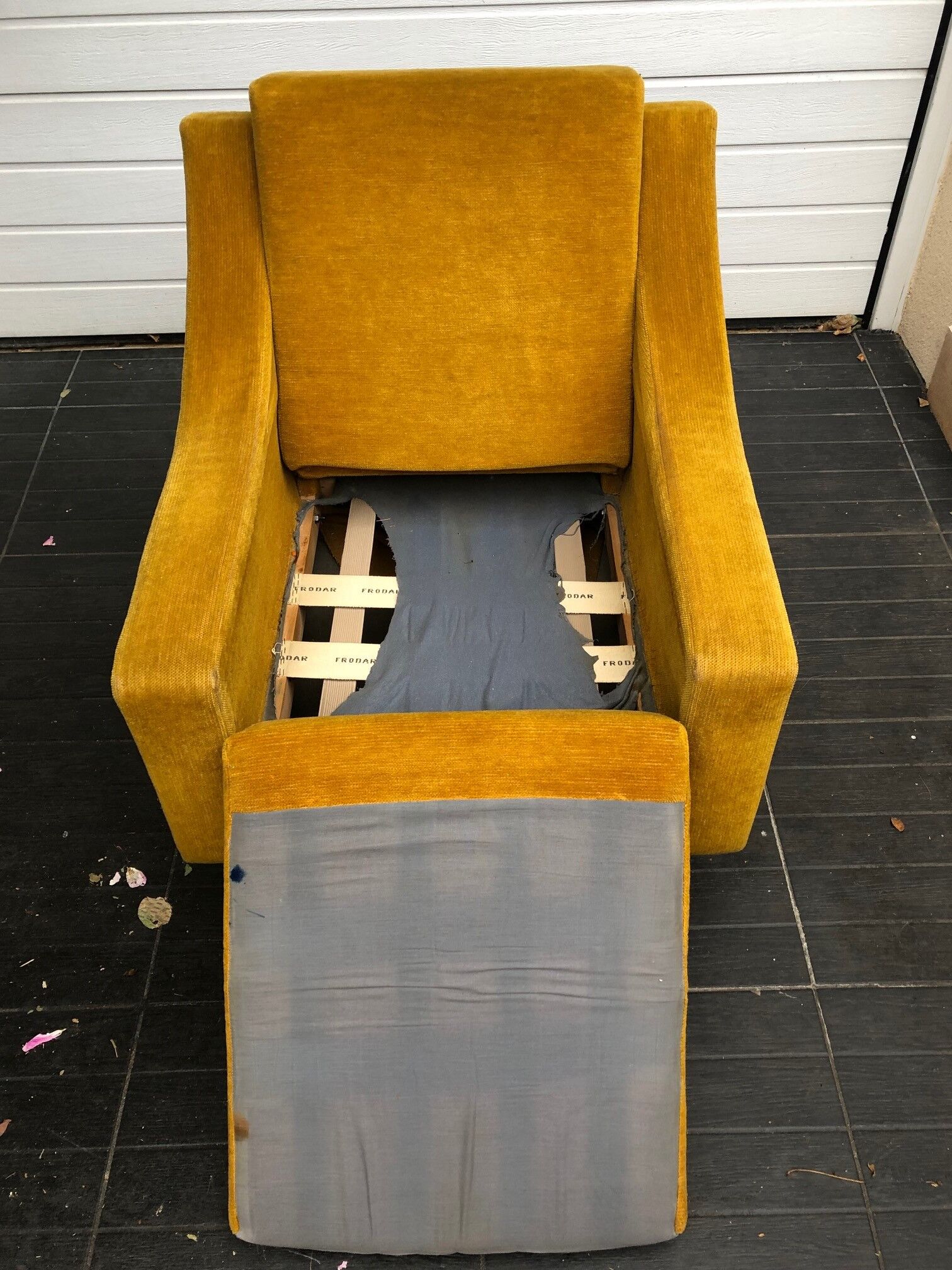 Fauteuil vintage velour