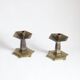 Art deco altar candle sticks in brass, 1920s