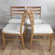 Set of 4 Vintage Scandinavian chairs in white boucle fabric, Sweden, 1920s.