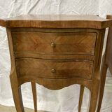 Pair of louis XV bedside tables in marquetry