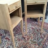 Pair of raw wood bedsides