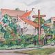 André Duculty (1912-1990) Watercolor on paper "Landscape of the countryside" Signed lower left and dated