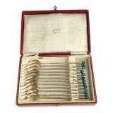 Boxed set of indonesion silver spoons