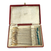 Boxed set of indonesion silver spoons