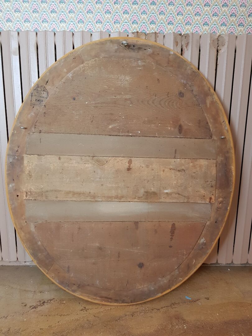 Louis XVI 19th oval mirror with restored gold leaf 77x90cm