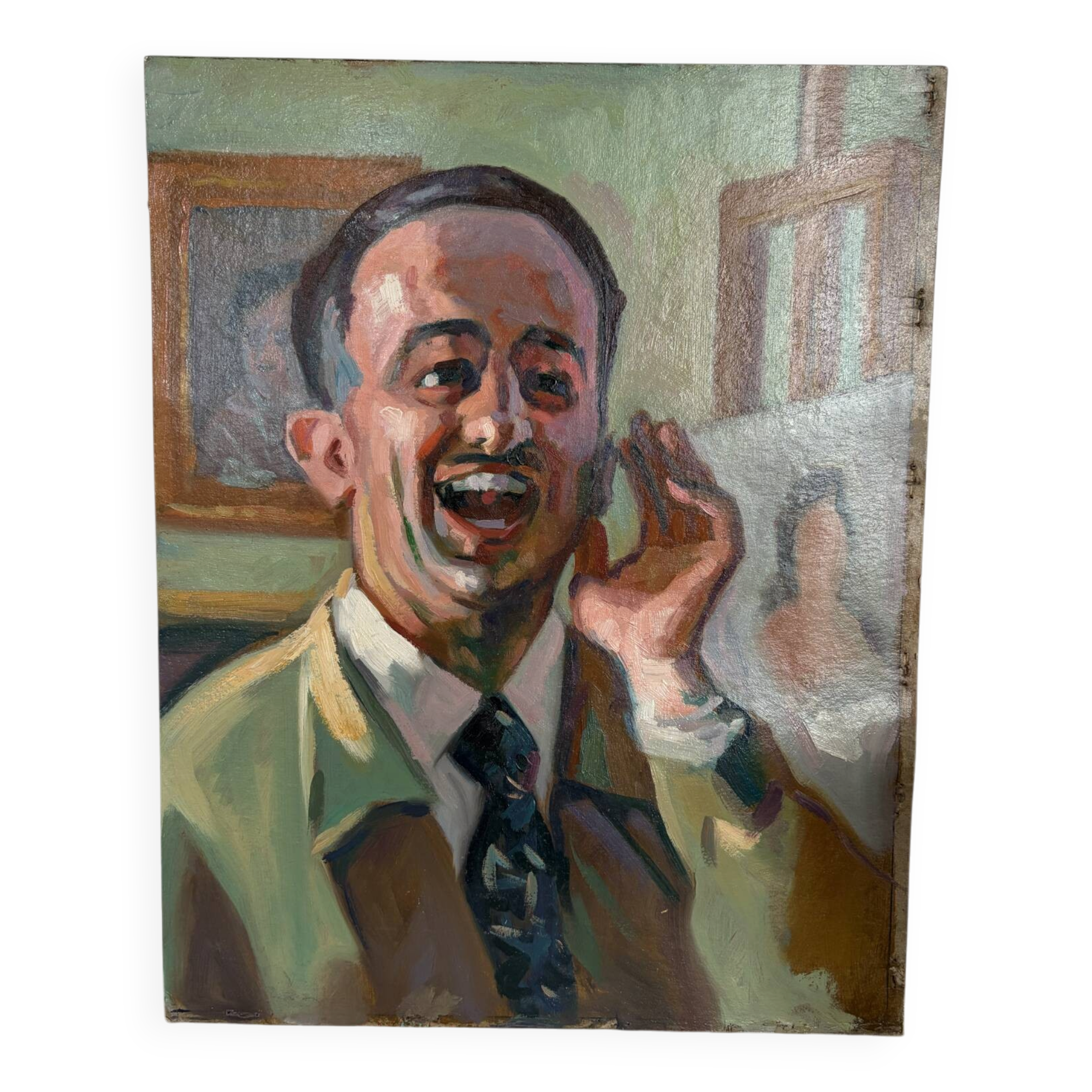Oil portrait on cardboard