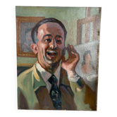 Oil portrait on cardboard
