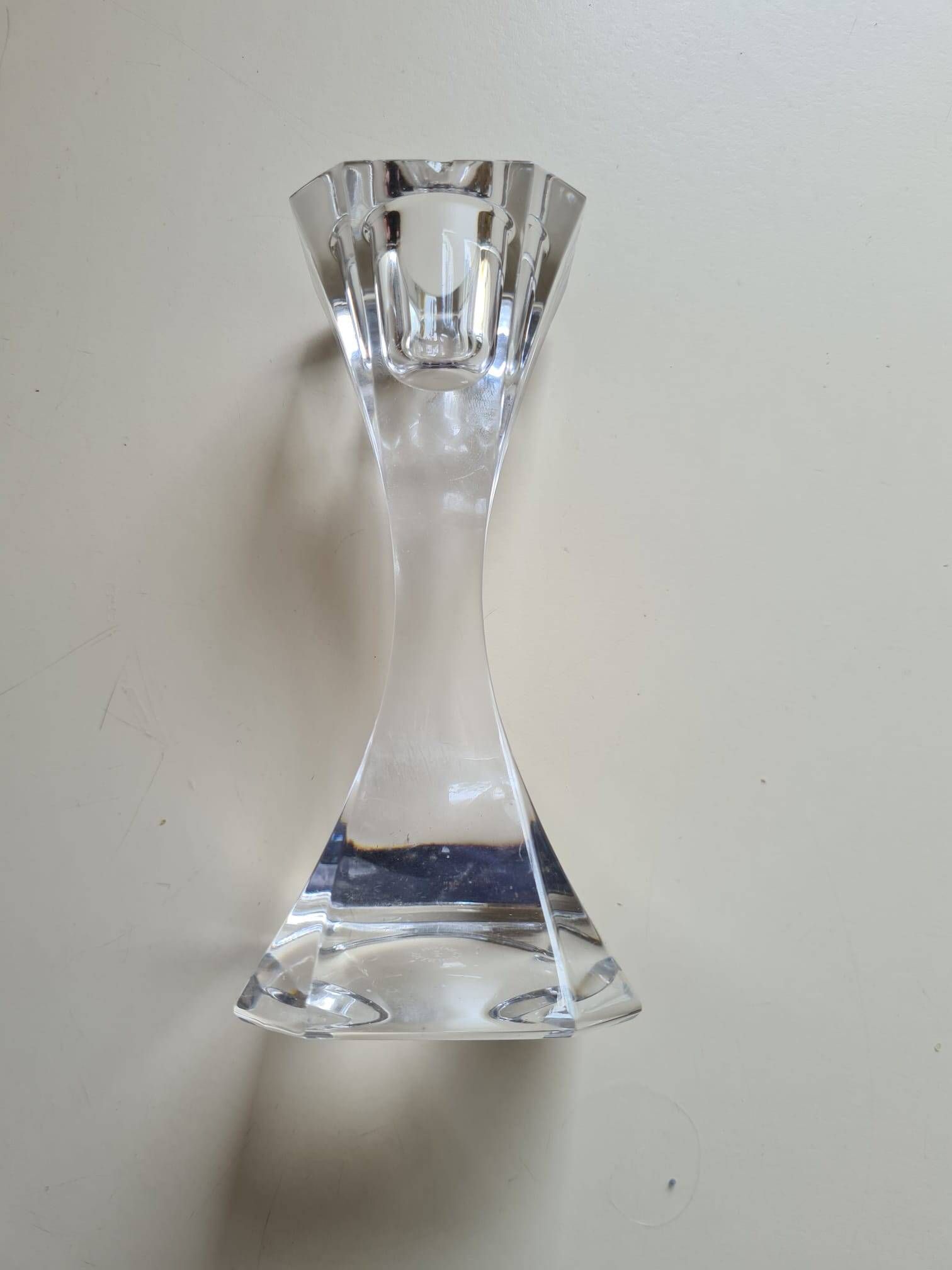 Pair of crystal candlesticks by Villeroy & Boch – 1970s – Perfect condition