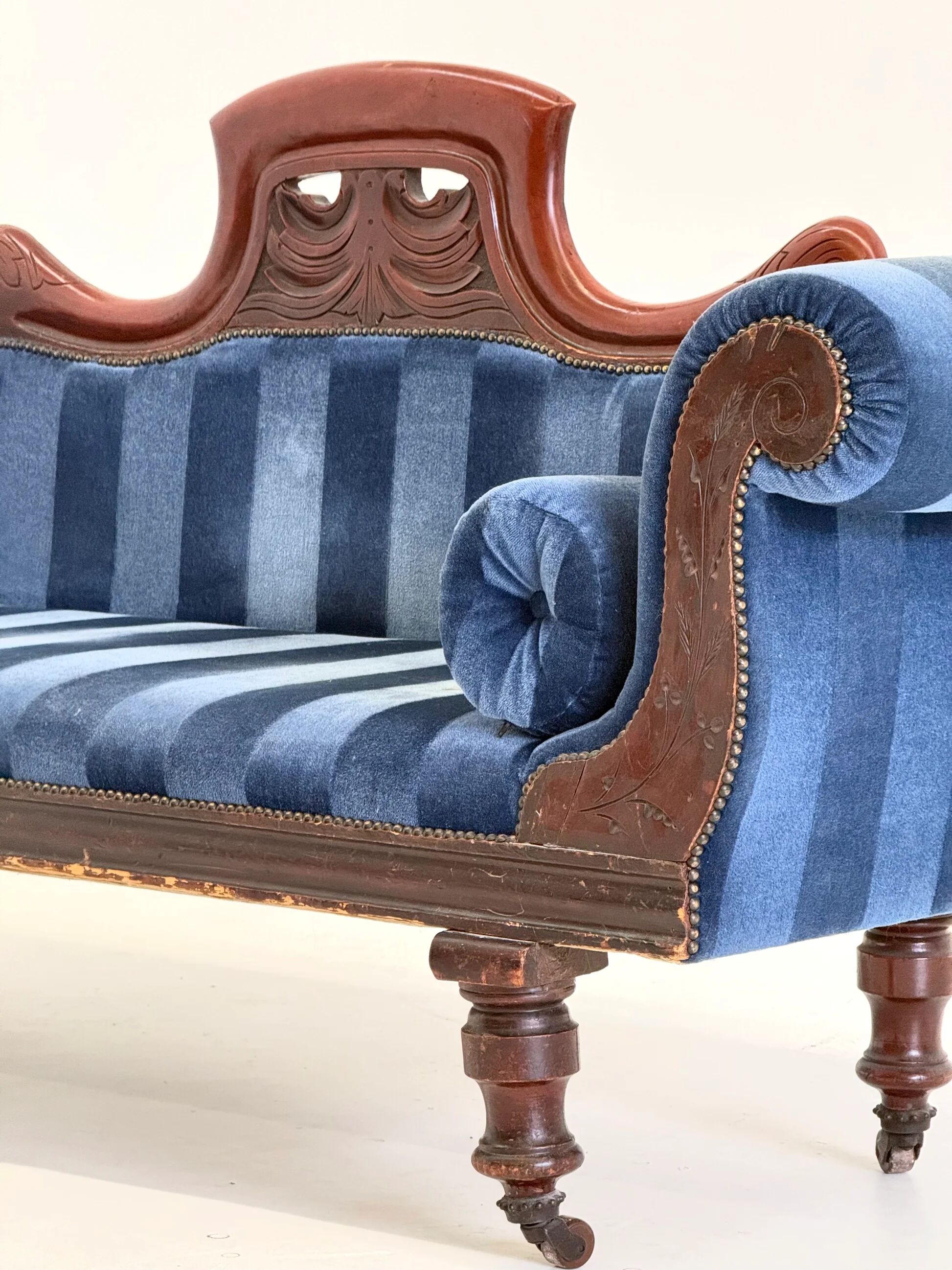 Antique Victorian chaise longue / méridienne